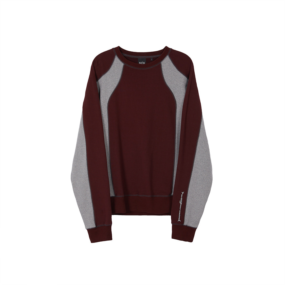 스테레오 바이널즈 - [AW20 SCS] Panel Sweatshirt(Burgundy)